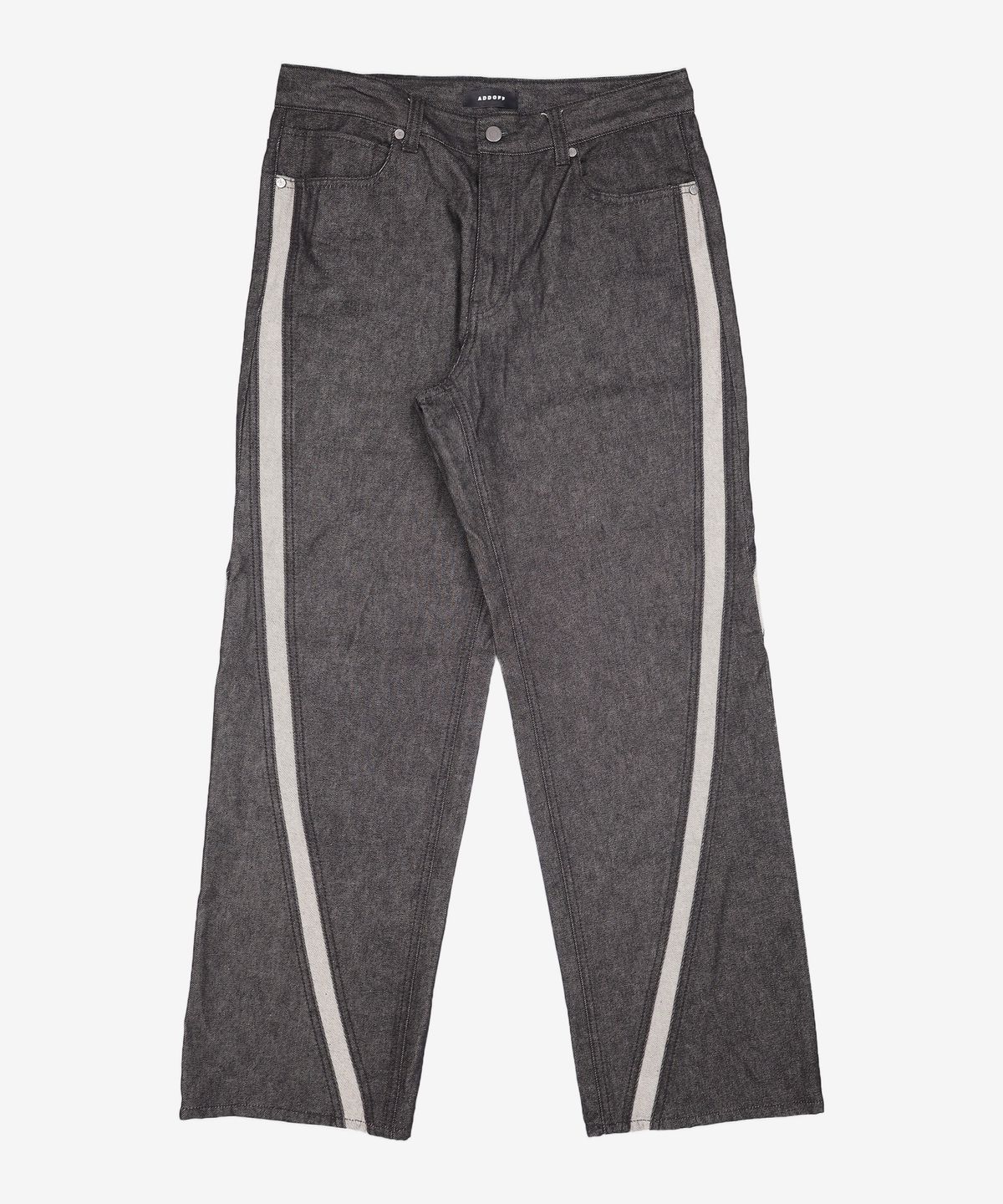 애드오프(ADDOFF) WAVE CURL LINE WIDE DENIM PANTS BLACK 50