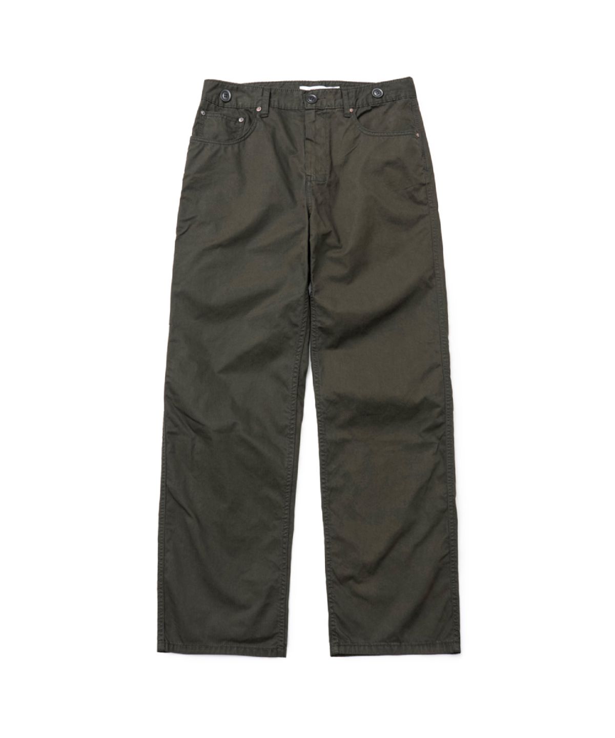 해칭룸(HATCHINGROOM) Shield Pants Herringbone Stripe Dyed Dark Khaki
