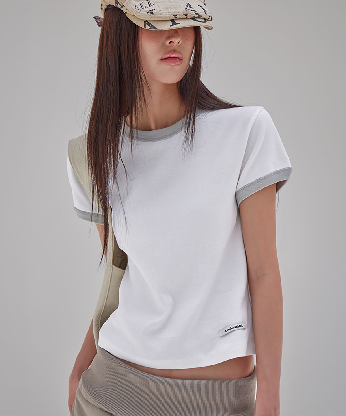 런던다다(LONDONDADA) Essential Ringer T-Shirt, WHITE