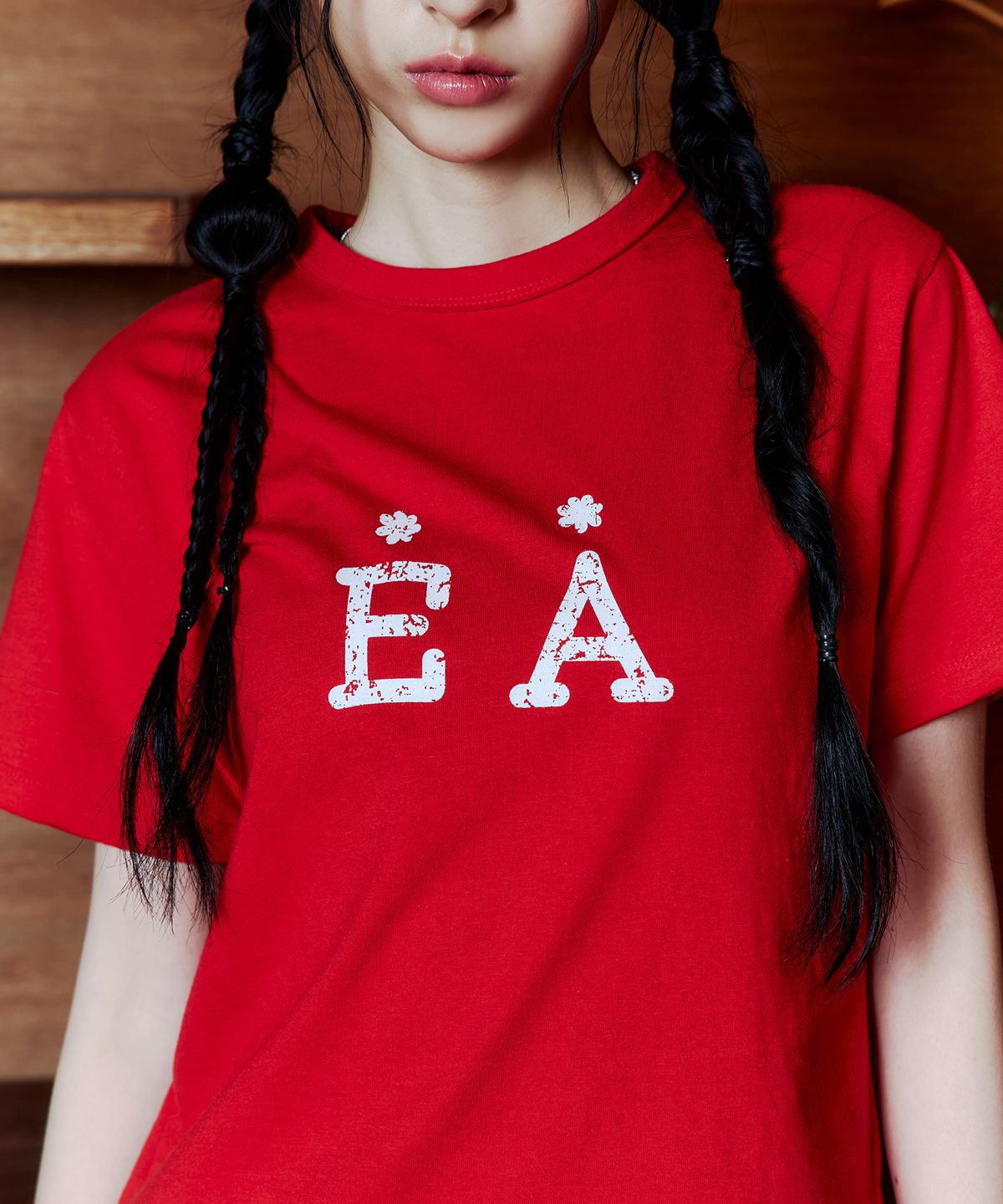 라이크 어 모즈(LIKE A MODS) EA 컷오프 하프 반팔티_레드
