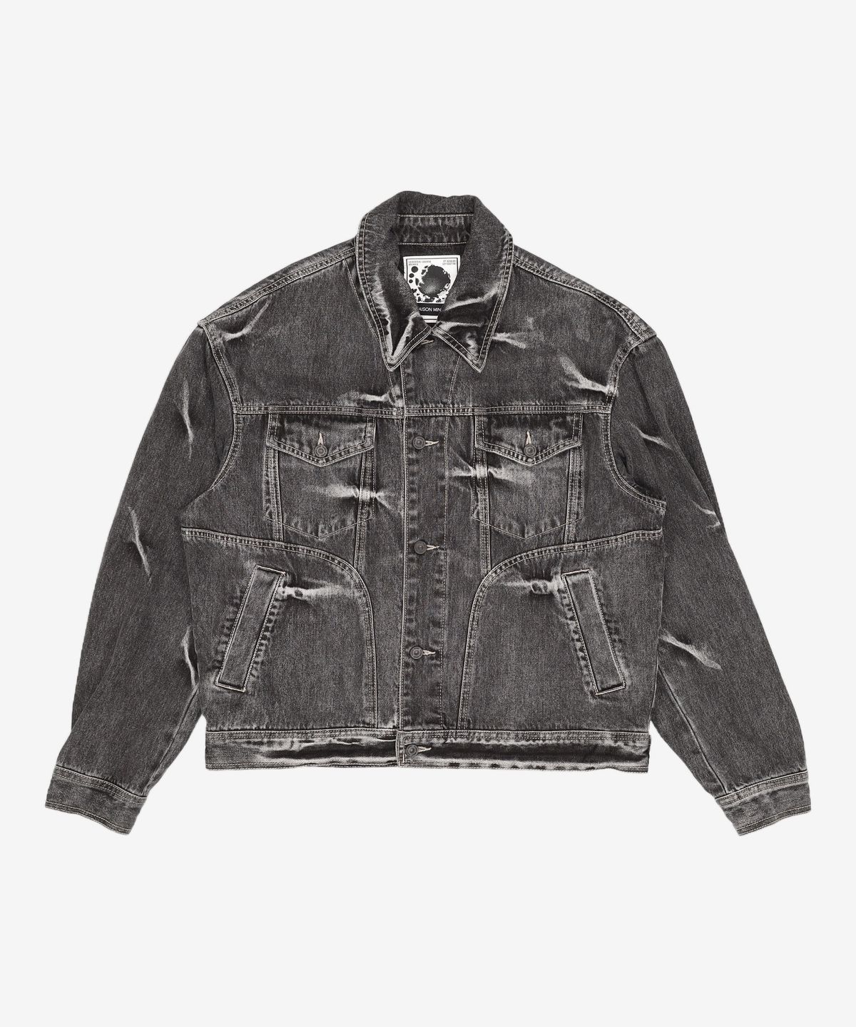 메종미네드(MAISON MINED) PINCH WIND DENIM TRUCKER BLACK M
