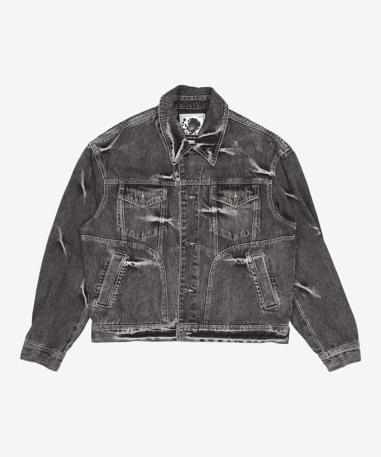 PINCH WIND DENIM TRUCKER BLACK M