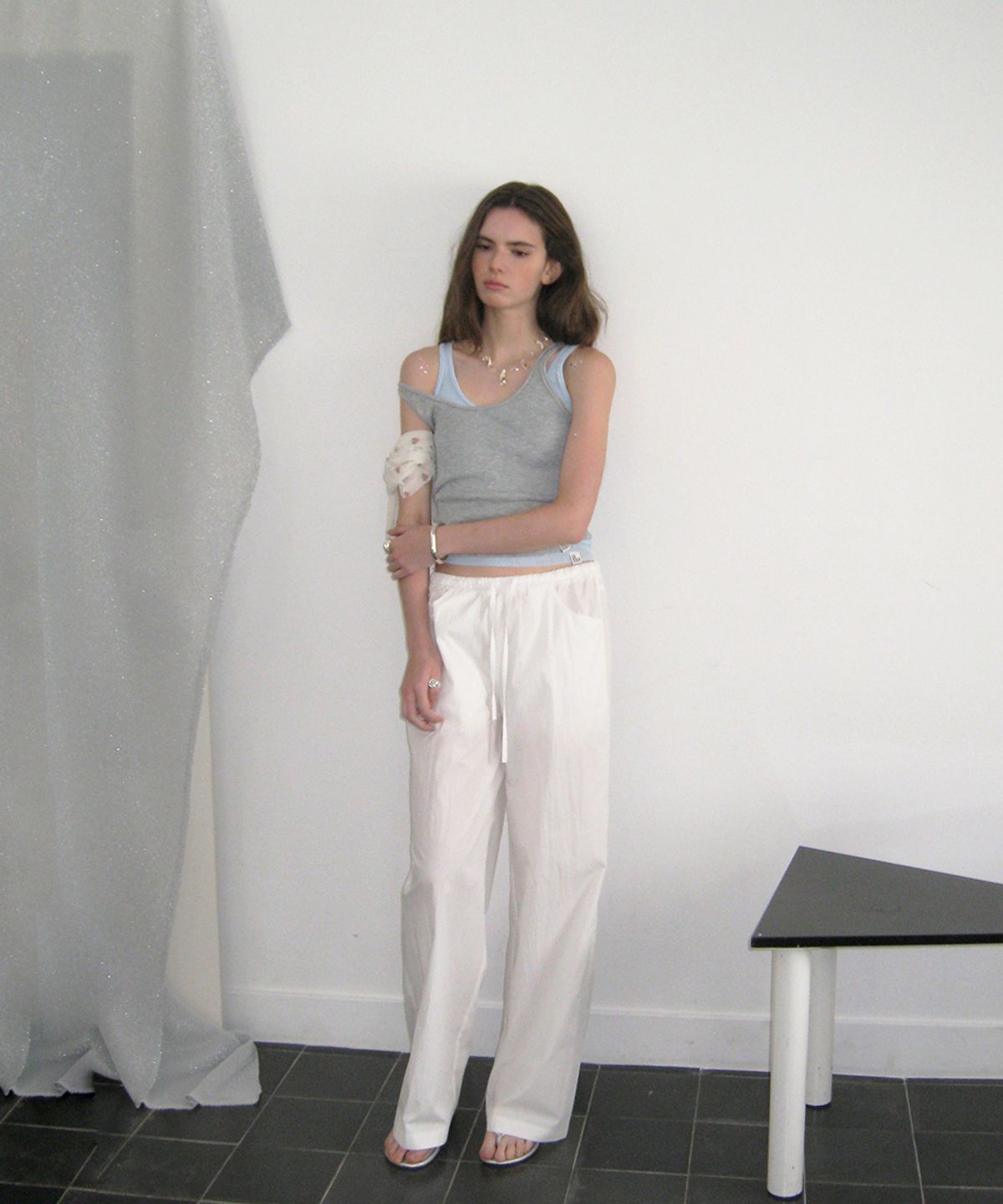 어패럴아카이브(APPAREL ARCHIVE) Cove nylon wide pants - Ivory