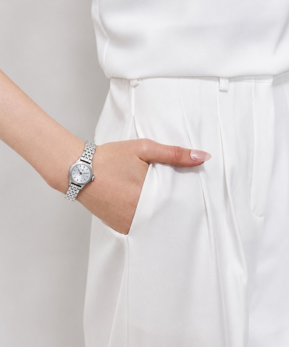 밀튼 스텔리(MILTON STELLE) Sleek Silver Watch MS-124MS
