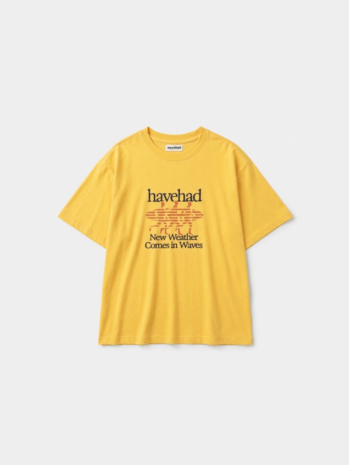 해브해드(HAVEHAD) 체이싱 웨이브 티셔츠 (옐로우)