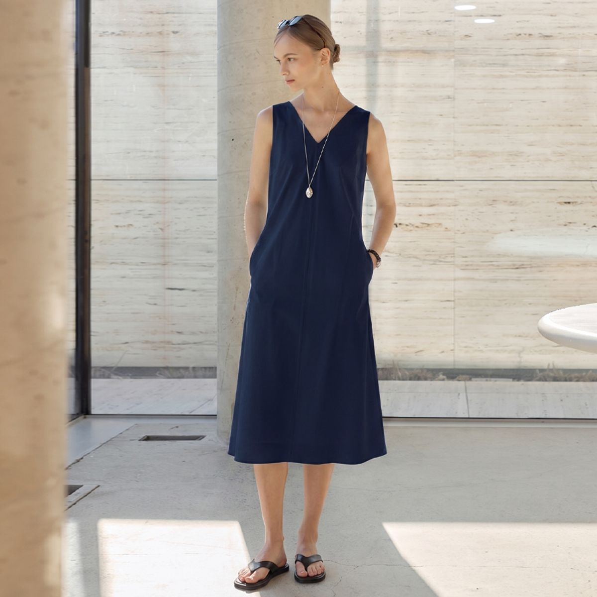 히이크(HYYK) Minimal Essential Dress_Navy