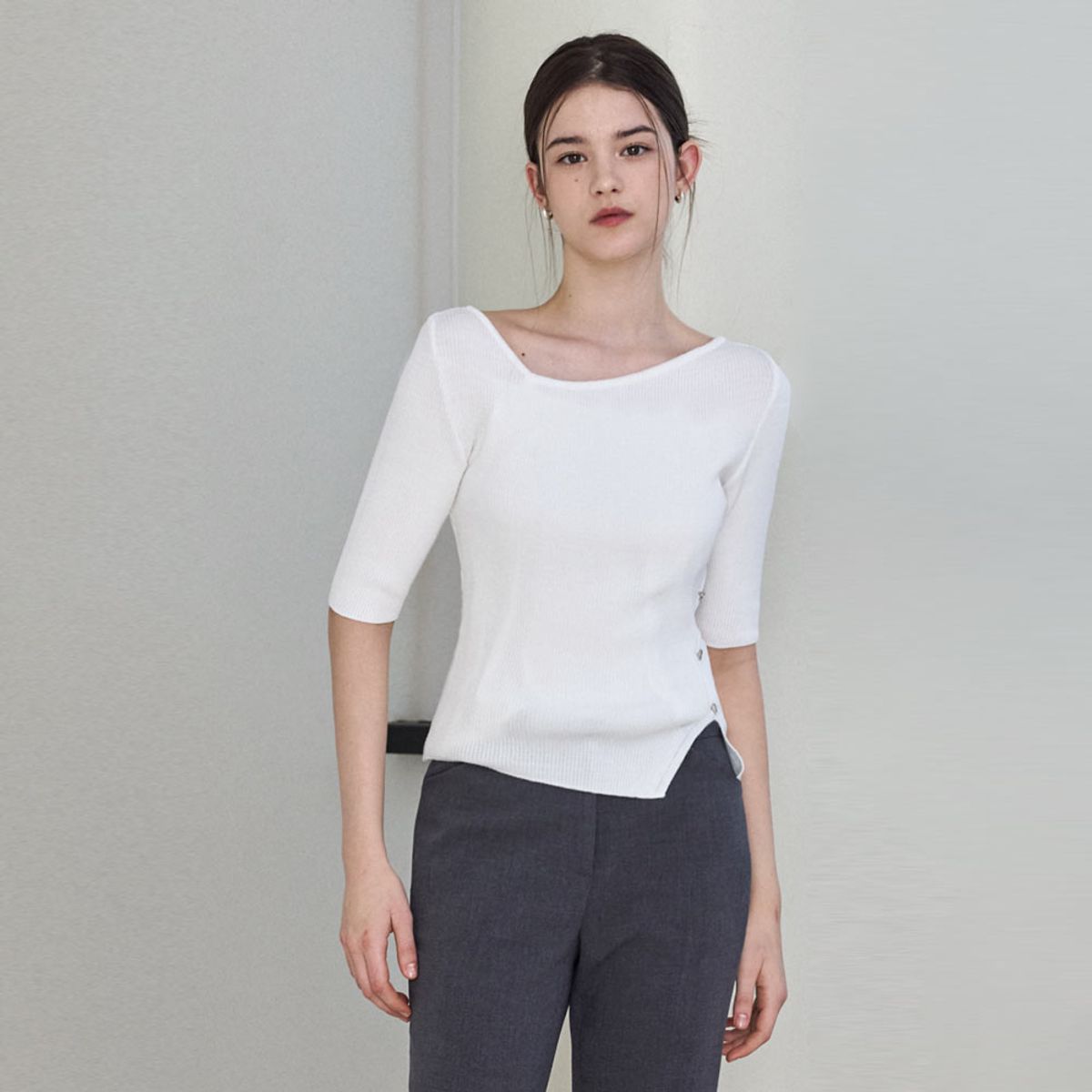 히이크(HYYK) Structural Minimal Knit_Ivory