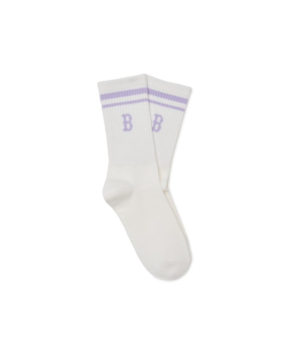 엠엘비 키즈(MLB KIDS) 베이직 스트라이프 크루 양말 BOS (Lavender)