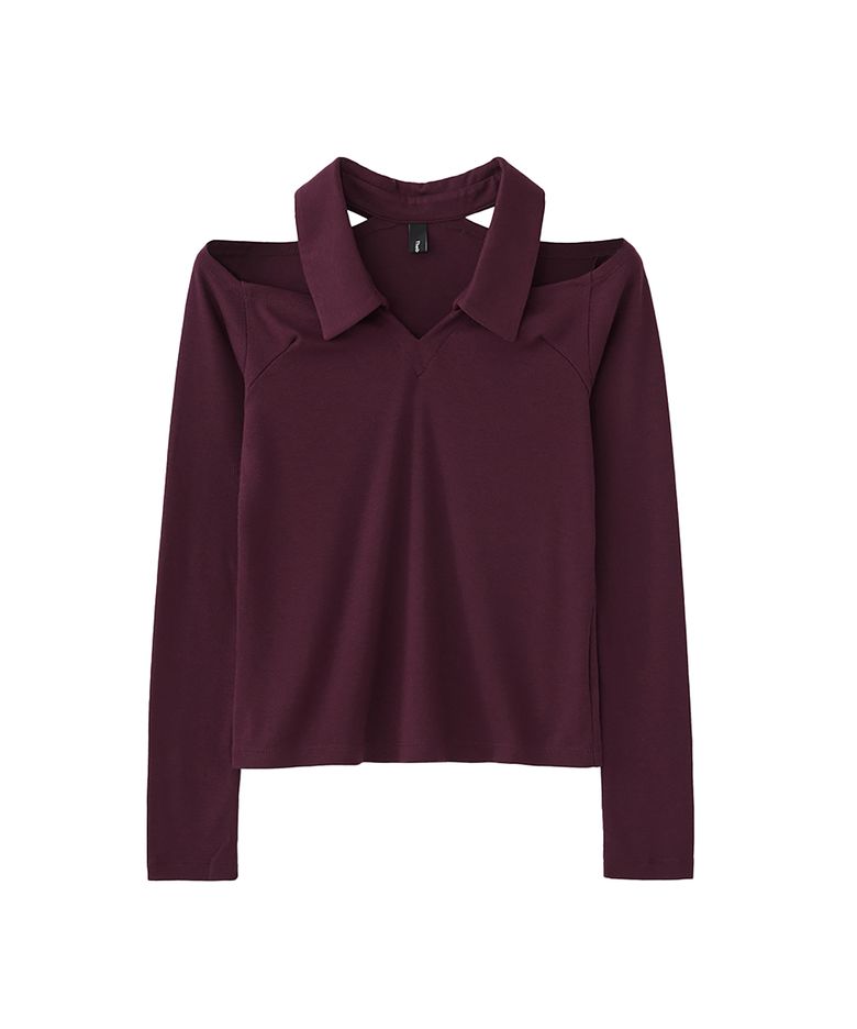 V NECK OPEN LONG SLEEVE