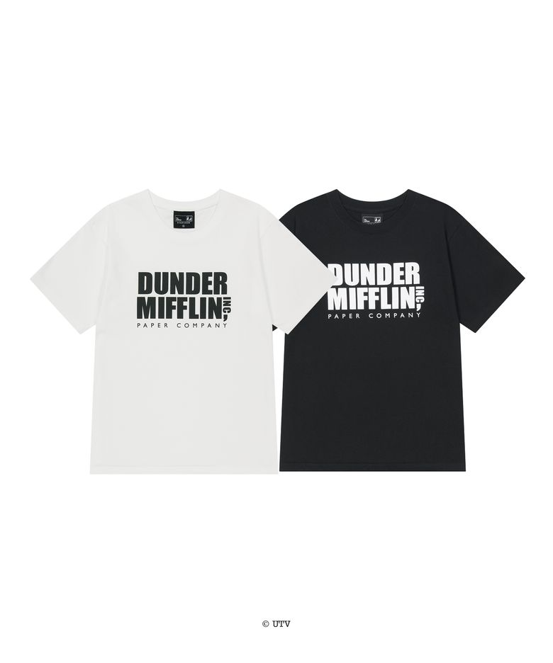 [The Office] Dunder Mifflin Logo Tee White/Black
