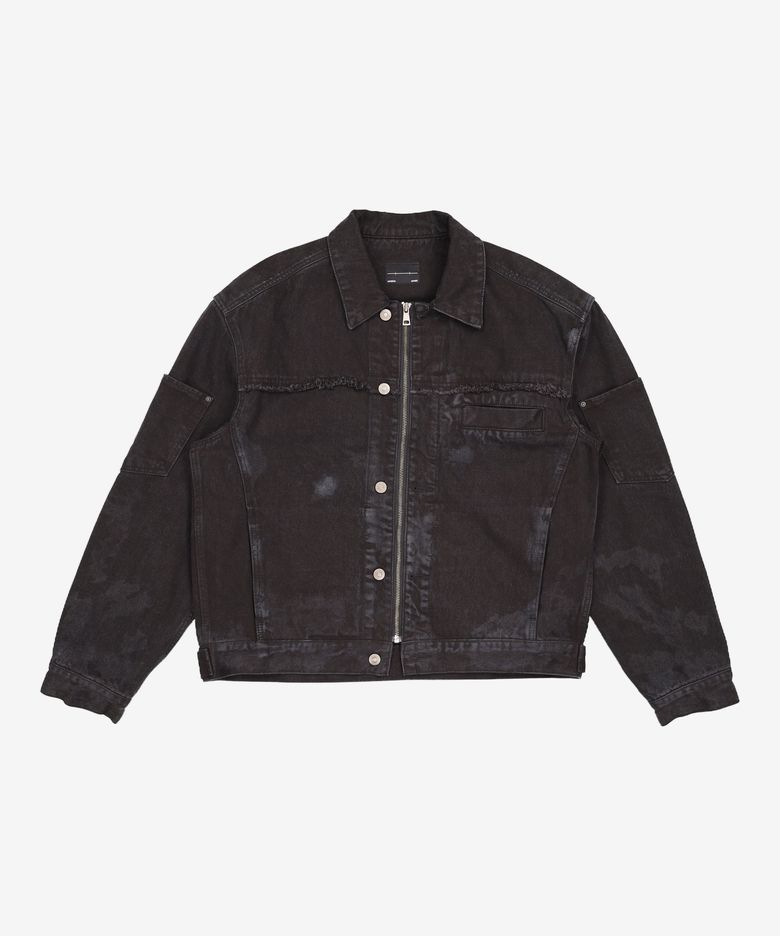 BALIN ZIPPER DENIM JACKET BLACK M