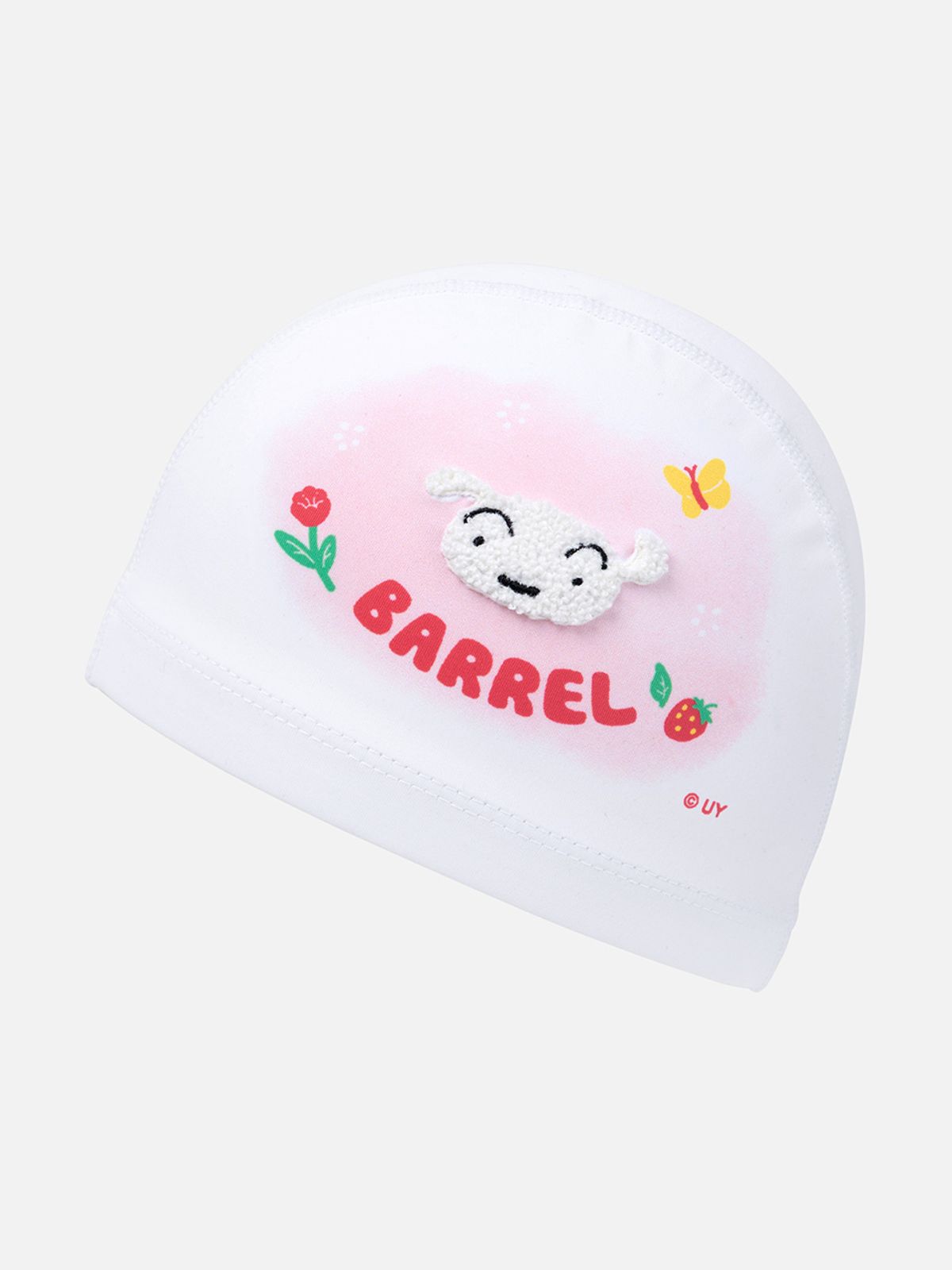 배럴(BARREL) 짱구 키즈 흰둥이 부클자수 스판 스윔 캡 화이트 (B6SKASC080WHT)