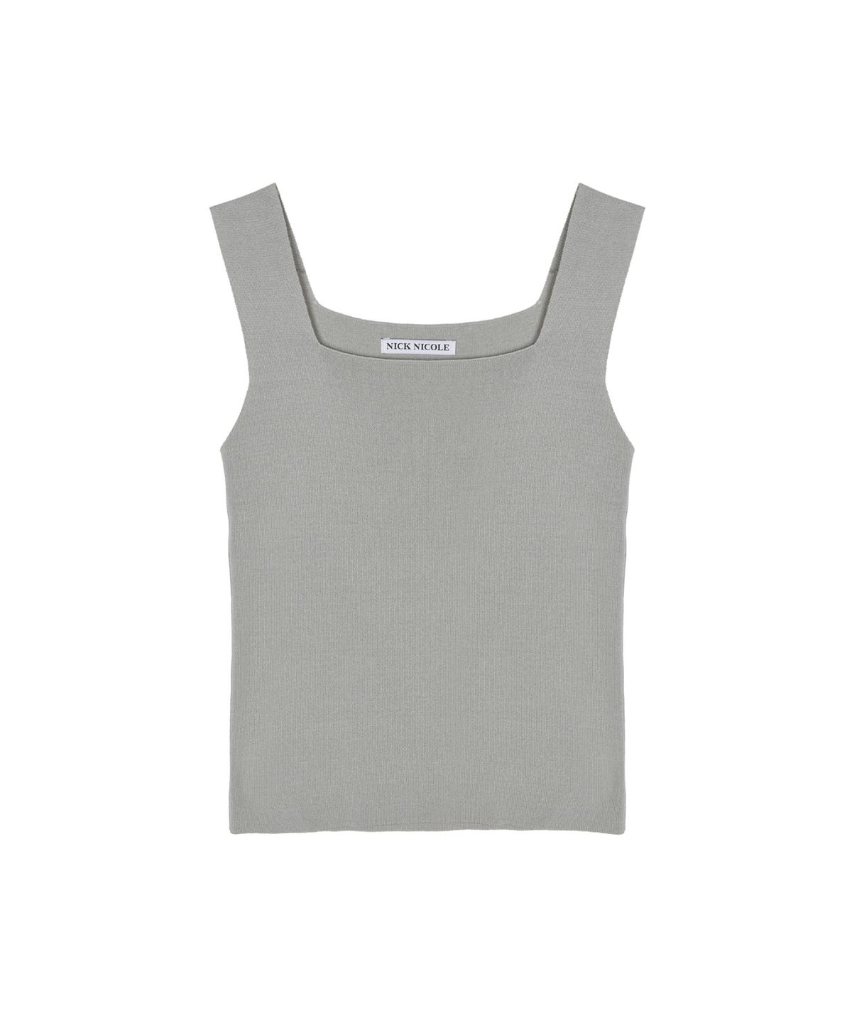 닉앤니콜(NICK&NICOLE) SQUARE NECK KNIT SLEEVELESS_LIGHT GRAY