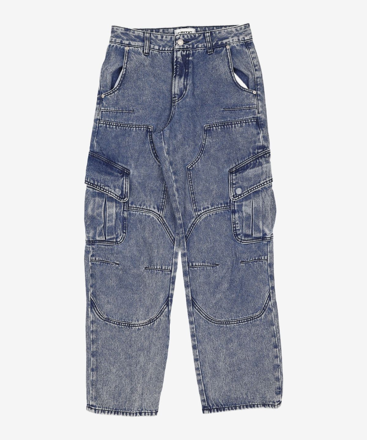 크리틱(CRITIC) HALF DOUBLE KNEE POCKET DENIM PANTS MEDIUM INDIGO S