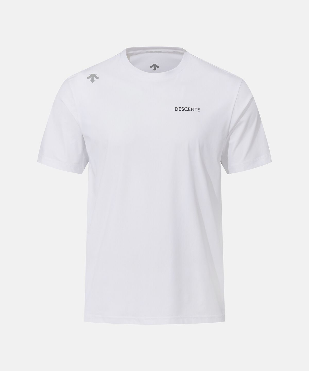 데상트(DESCENTE) 쿨링 트리코트 백그래픽 컴포트핏 반팔 티셔츠 화이트 SR323RTS78
