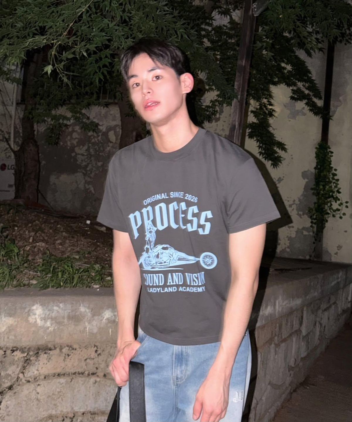 피알씨에스에스(PRCSS) Crop motor tee - Charcoal