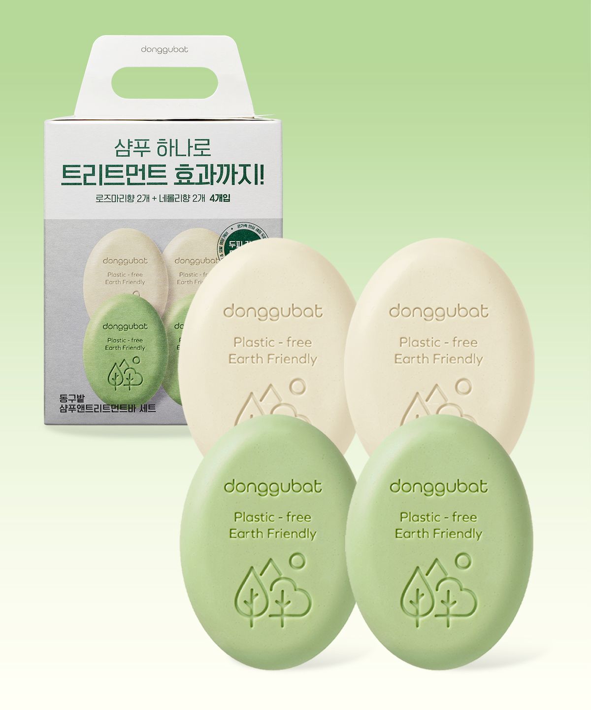 동구밭(DONGGUBAT) 동구밭 샴푸 앤 트리트먼트바 올인원 기획 세트 (100g x 4개)