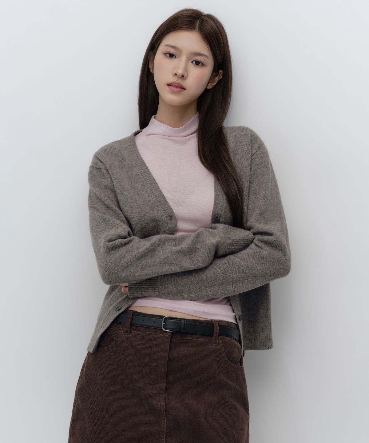 무신사 스탠다드 우먼(MUSINSA STANDARD WOMAN) 우먼즈 시어 울 텐셀 터틀 넥 긴소매 티셔츠 [페일 핑크]