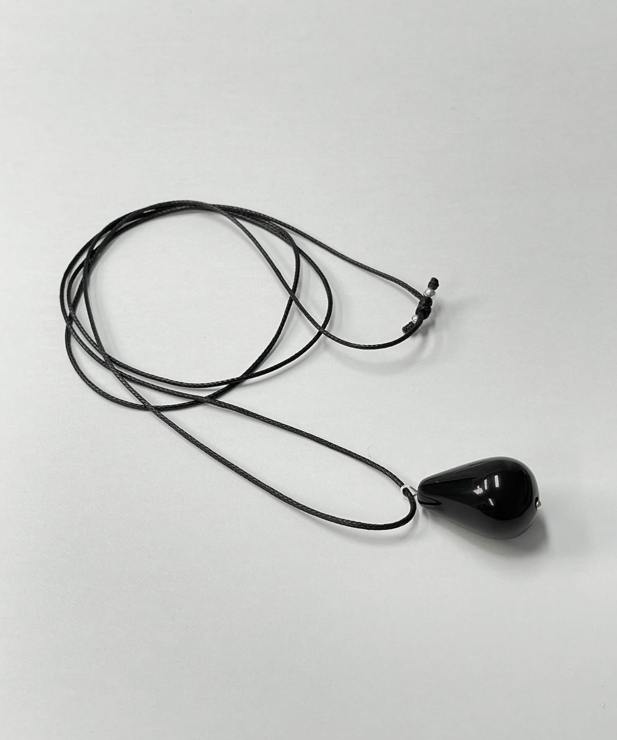 바라두(BARADU) 925 Simple onyx long necklace