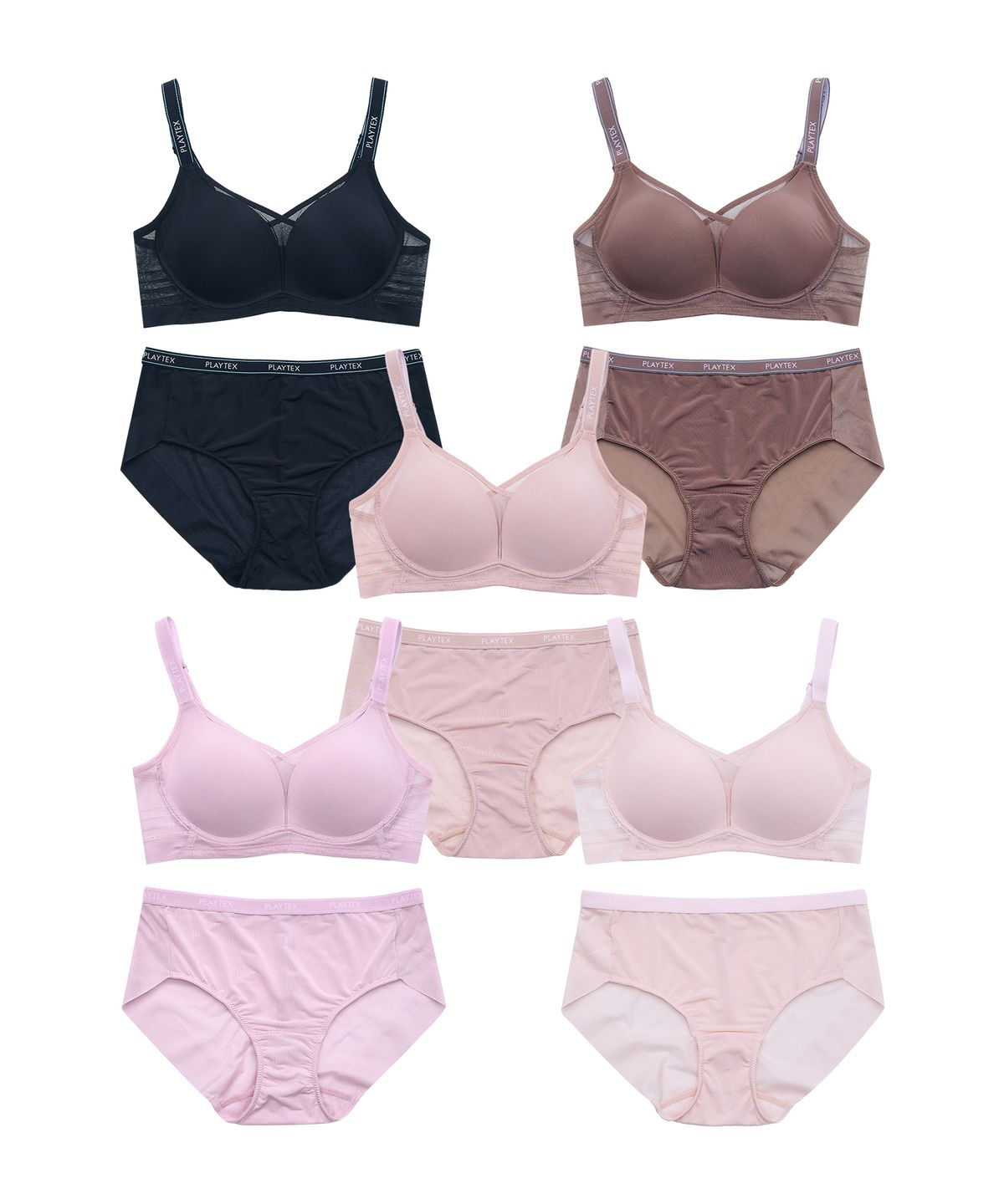 플레이텍스(PLAYTEX) [5SET] 노와이어 크로스유어하트 브라팬티