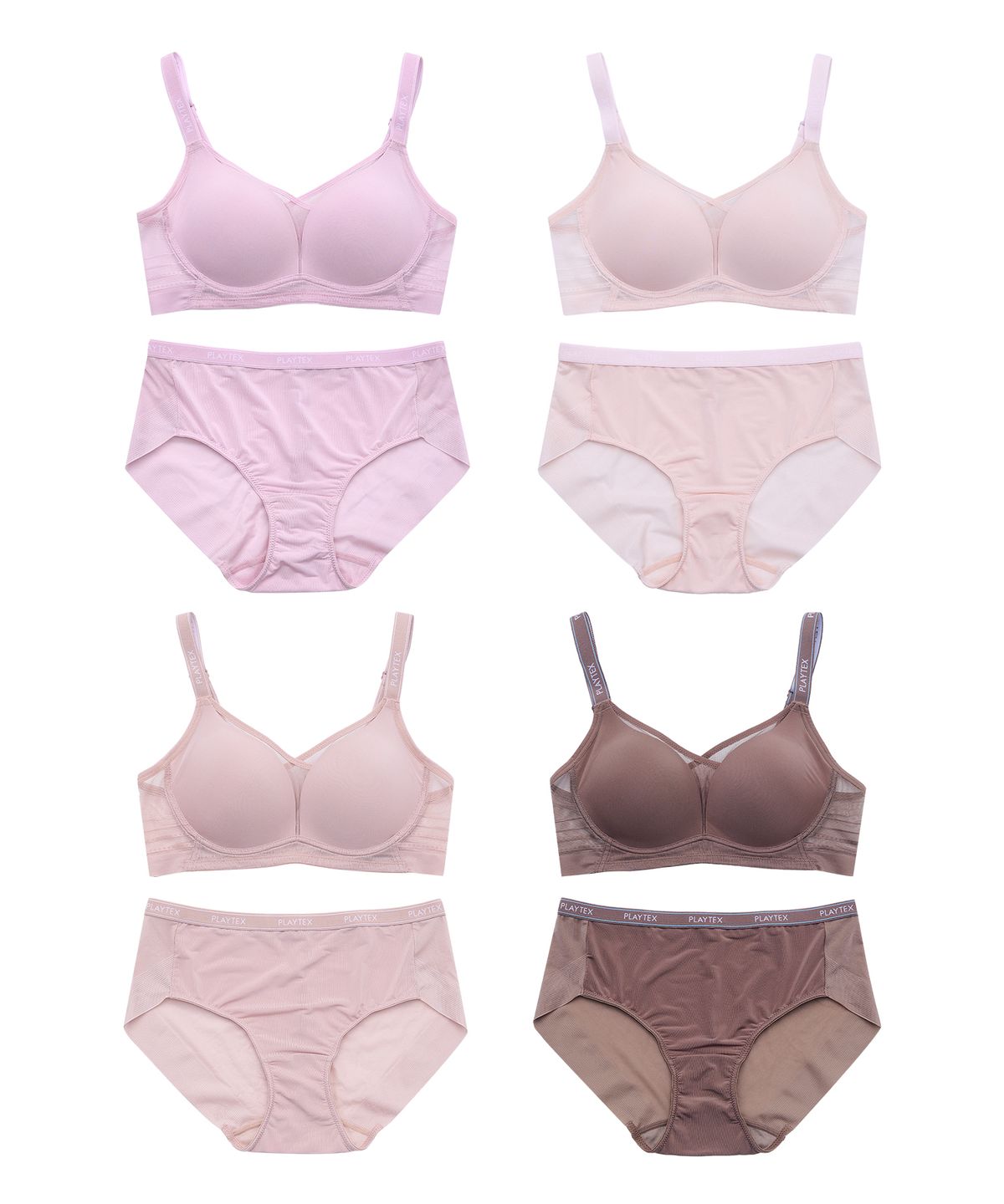 플레이텍스(PLAYTEX) [4SET] 노와이어 크로스유어하트 브라팬티