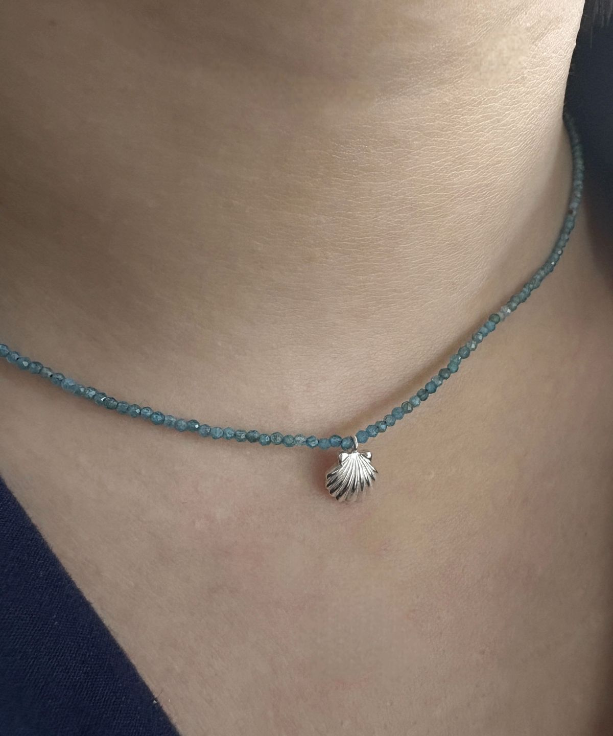 바라두(BARADU) 925 Blue shell point necklace