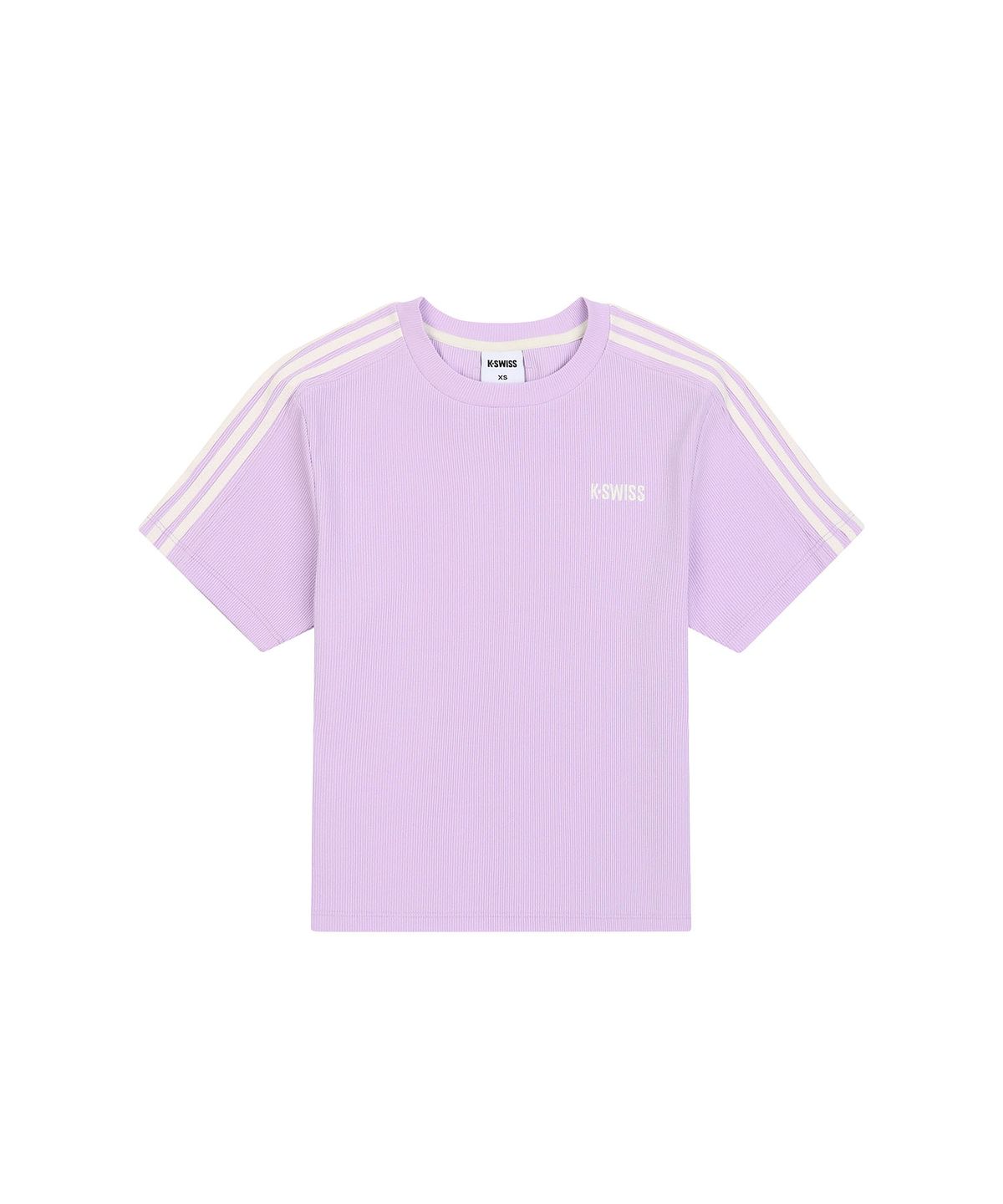 케이스위스(K-SWISS) 여성 셔링 크롭 반팔 티_1KSTSMV513PU