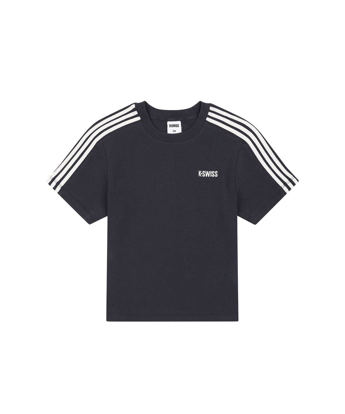 케이스위스(K-SWISS) 여성 셔링 크롭 반팔 티_1KSTSMV513NA