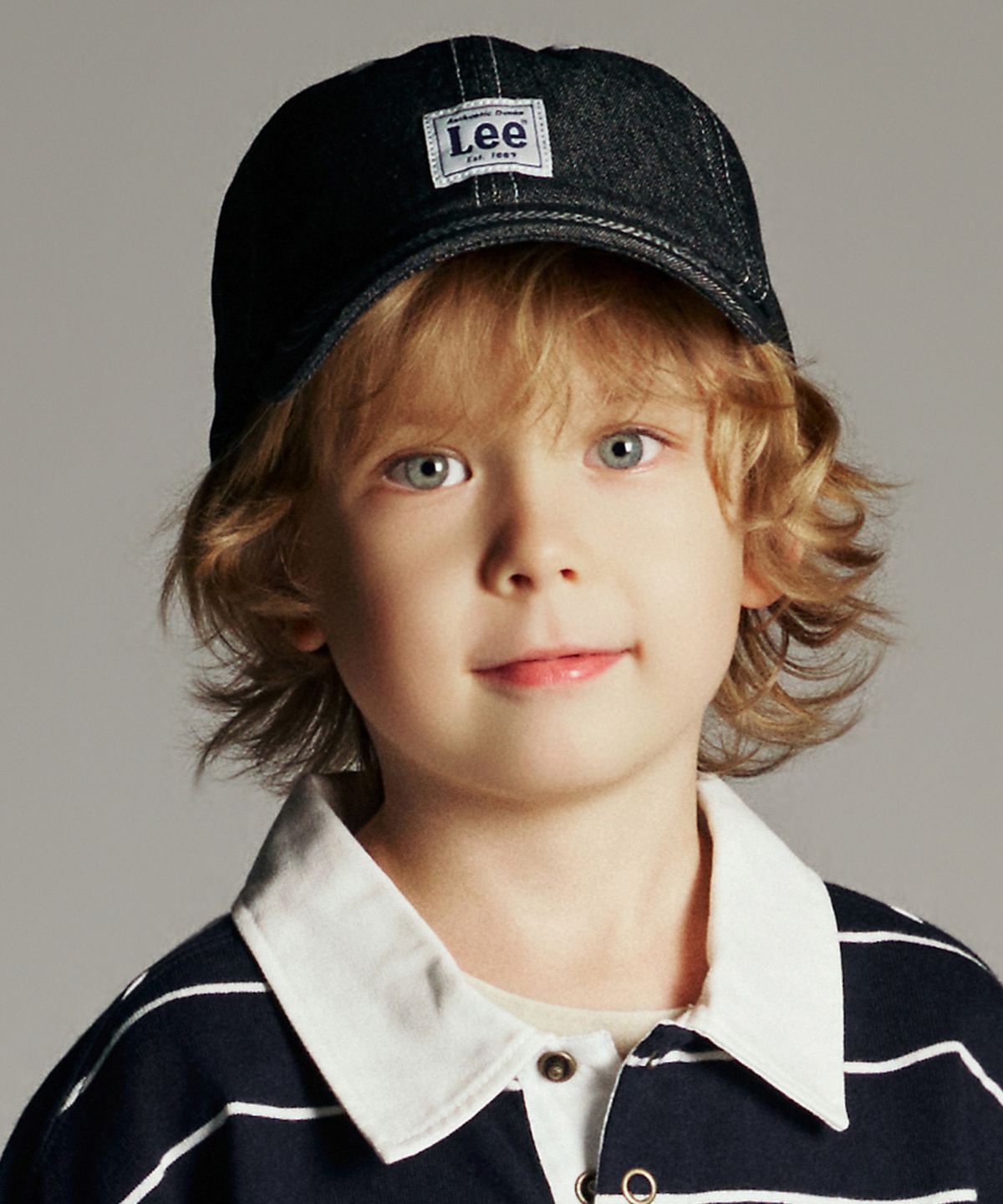 리 키즈(LEE KIDS) 빈티지 로고라벨 데님 볼캡 블랙 LK2603CA41BK