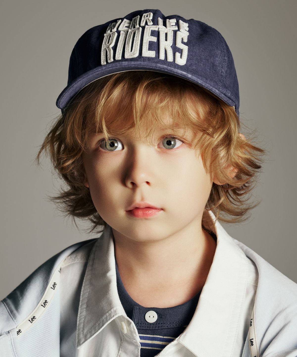 리 키즈(LEE KIDS) WEAR LEE RIDERS 워싱 옥스포드 플랫캡 블루 LK2603CA12BL