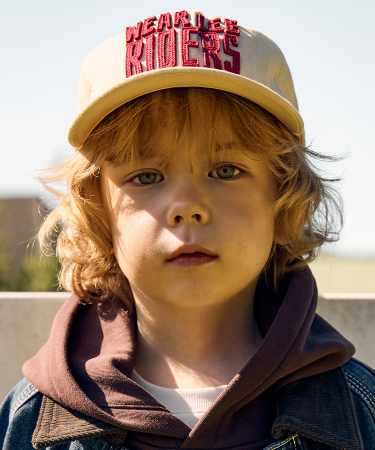리 키즈(LEE KIDS) WEAR LEE RIDERS 워싱 옥스포드 플랫캡 아이보리 LK2603CA12IV