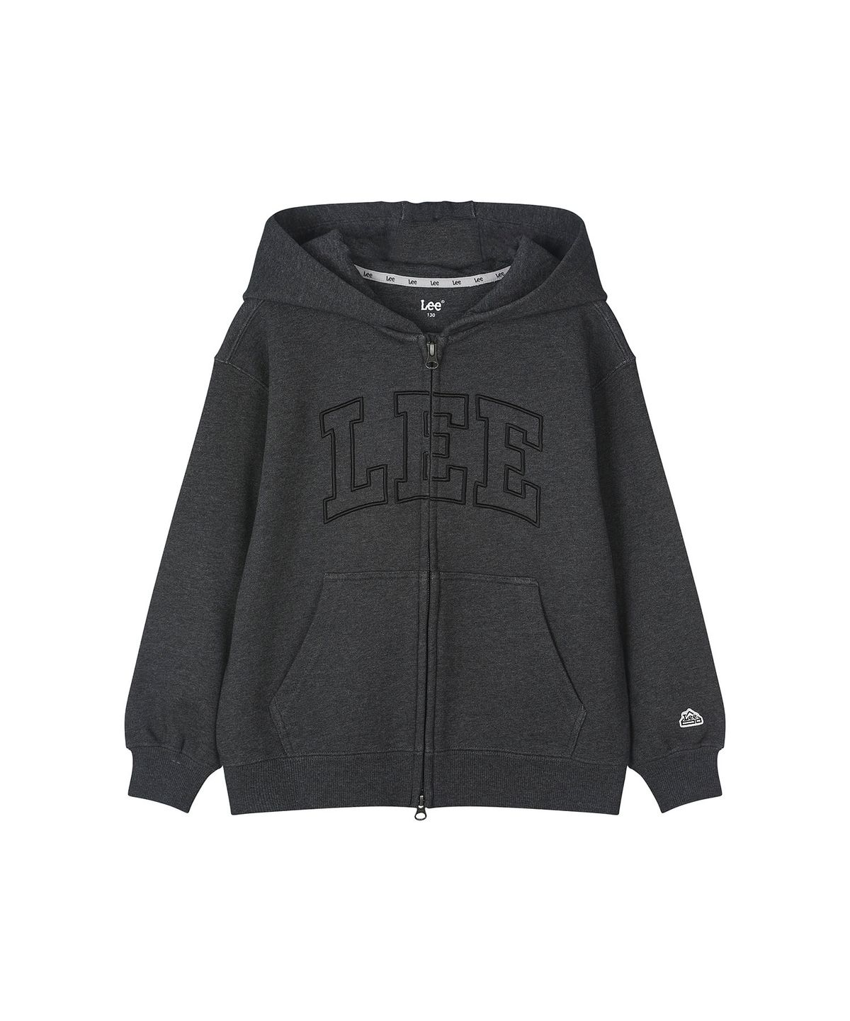 리 키즈(LEE KIDS) 컬리지 빅로고 후드집업 차콜 LK2603HZ20CH