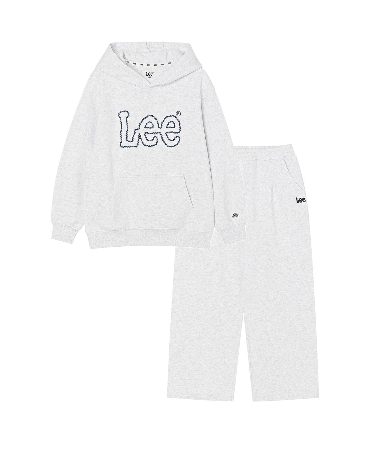 리 키즈(LEE KIDS) 로프 빅트위치 후디 셋업 화이트멜란지 LK2603SU51WM