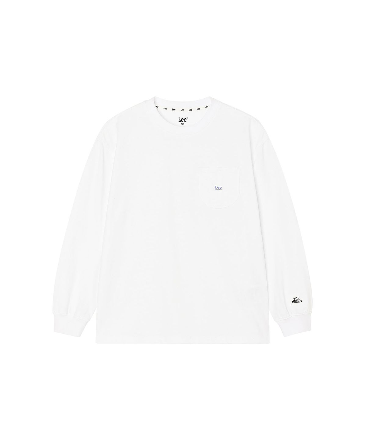 리 키즈(LEE KIDS) 스몰트위치 포켓 포인트 긴팔티셔츠 화이트 LK2603LT08WH