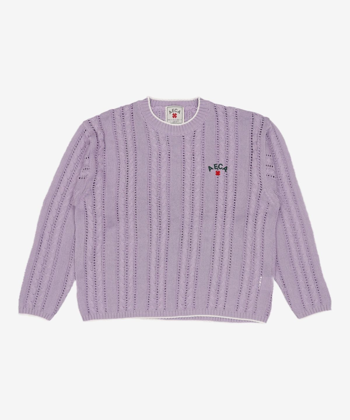 에이카화이트(AECA) AECA CLOVER CROCHET KNIT-LAVENDER S