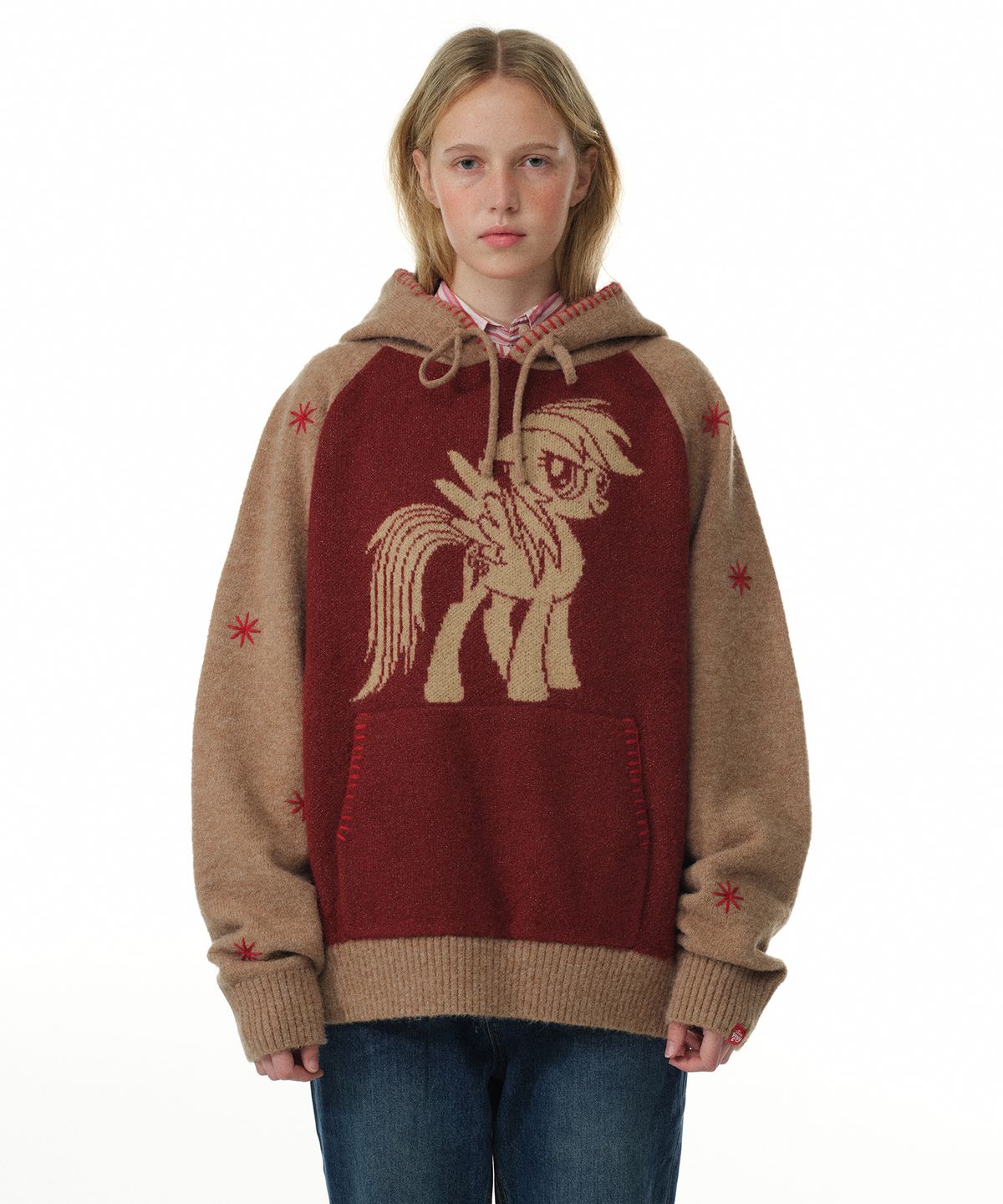 테켓(TEKET) TEKET X MLP Lucky Pony Knit Hoodie Red