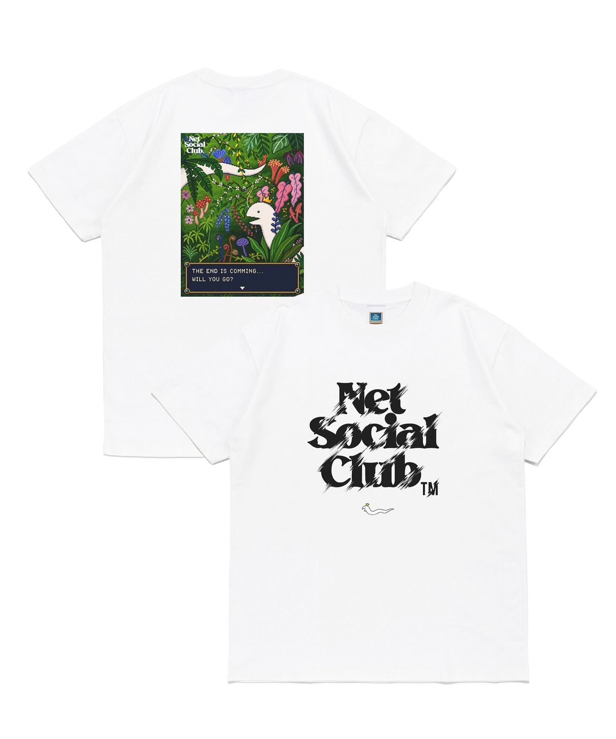 넷소셜클럽(NET SOCIAL CLUB) 종말의 뱀 어드벤쳐 로그 반팔티 (화이트)