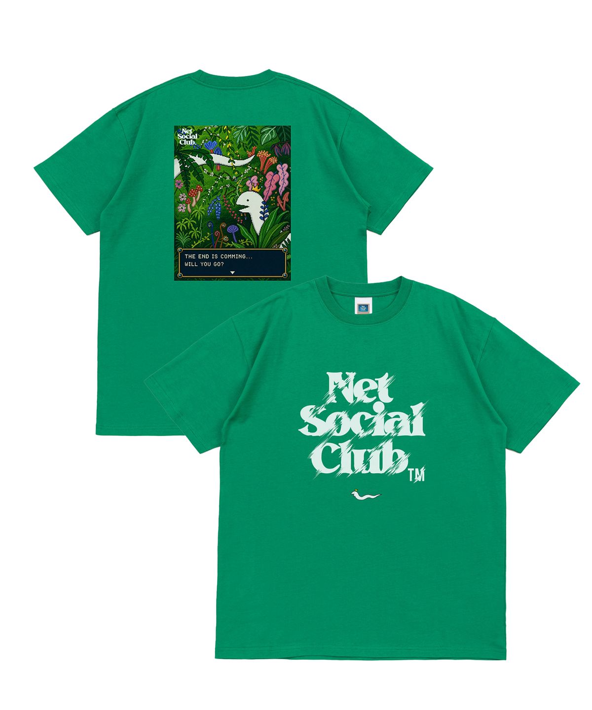 넷소셜클럽(NET SOCIAL CLUB) 종말의 뱀 어드벤쳐 로그 반팔티 (그린)
