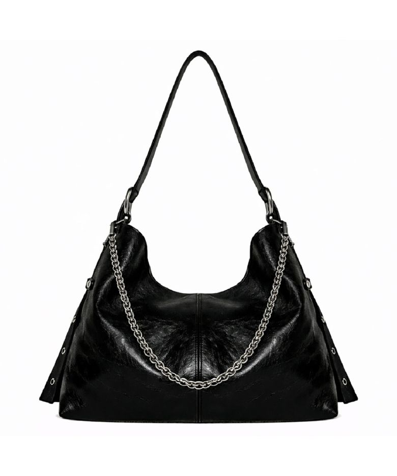 im chic 레더 체인백_black