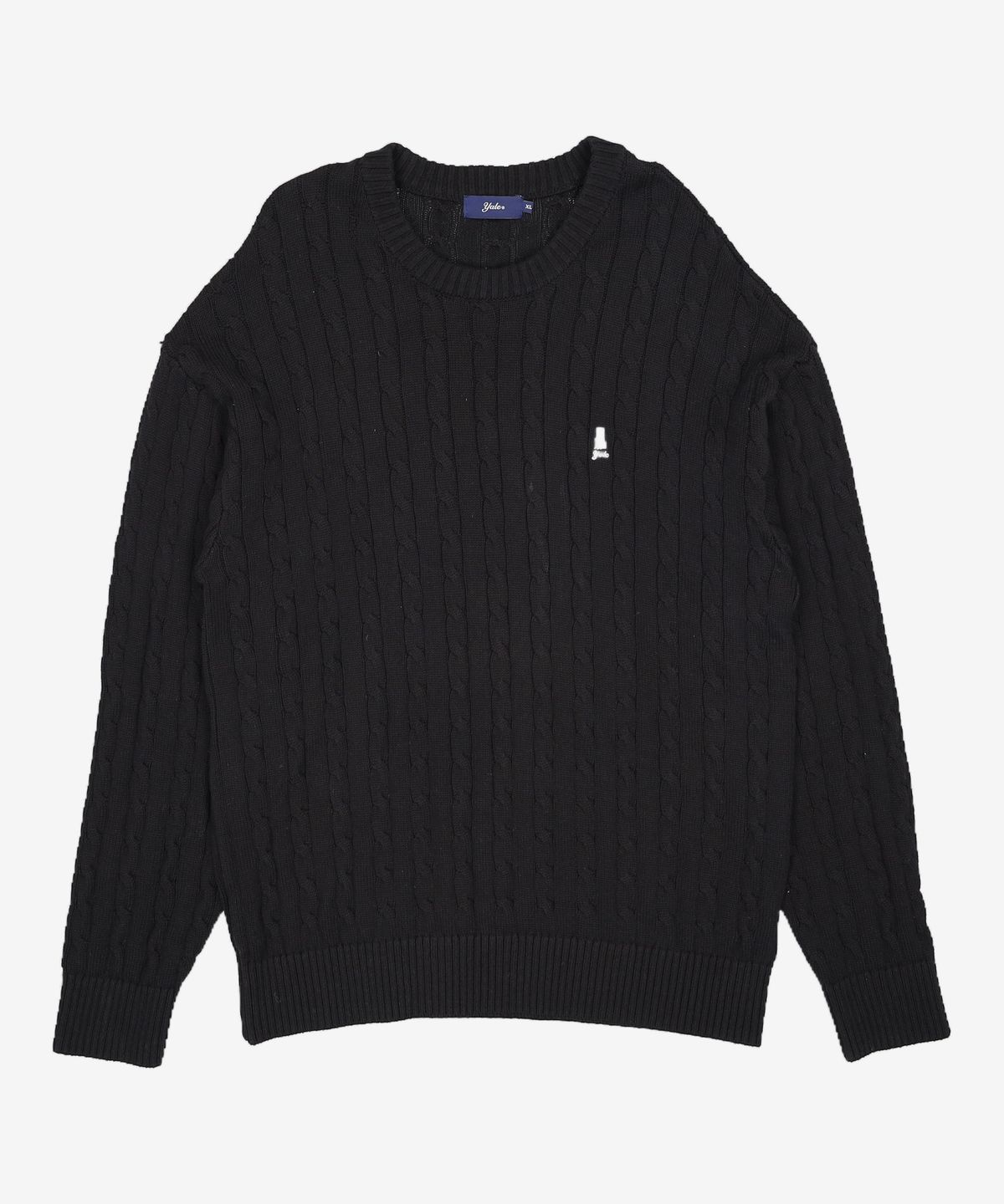 예일(YALE) [100% COTTON] 헤리티지 댄 케이블 니트 블랙 XL