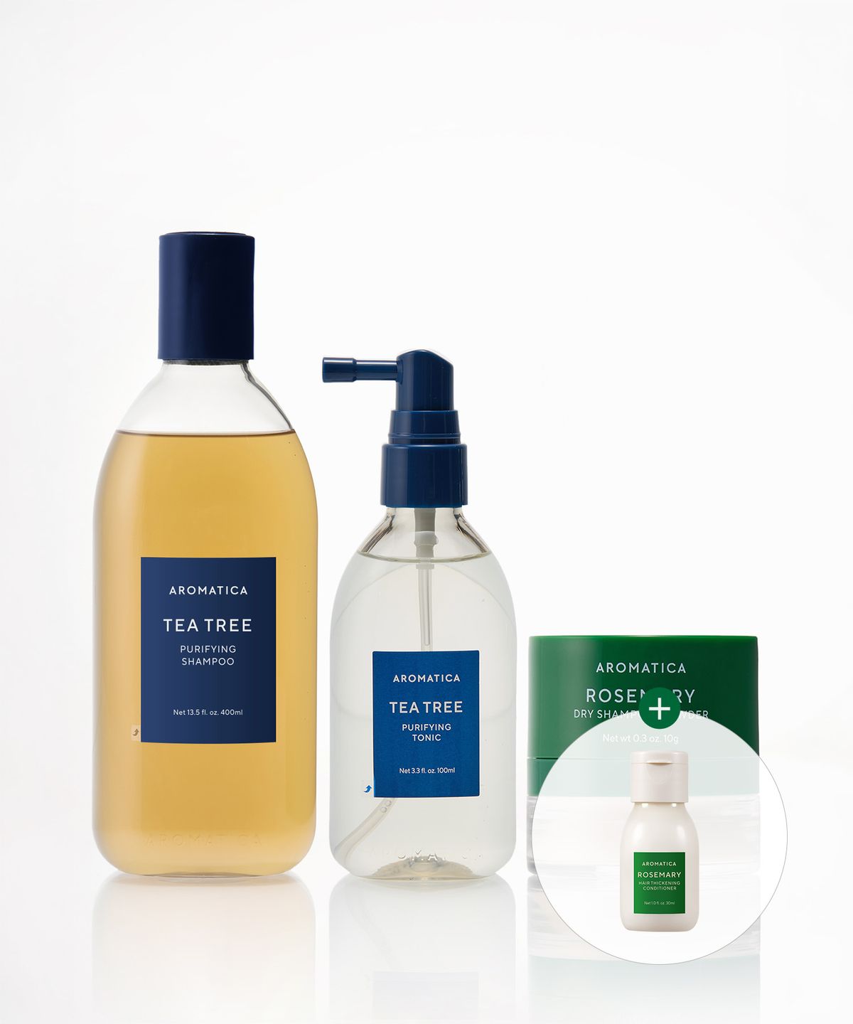 아로마티카(AROMATICA) [지성두피케어] 티트리 샴푸+토닉+드라이 샴푸 파우더 (여행용 컨디셔너 증정)