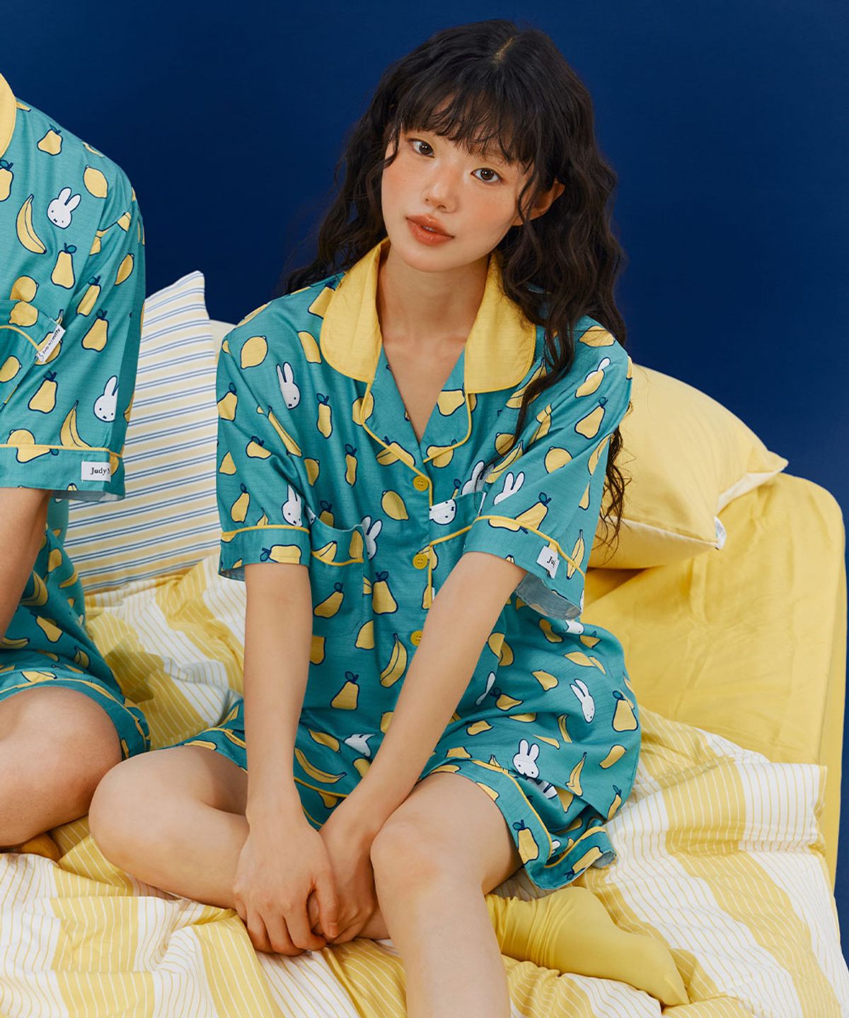 주디앤(JUDYN) [미피+주디앤] 미피 프루츠 반팔 잠옷 세트_그린