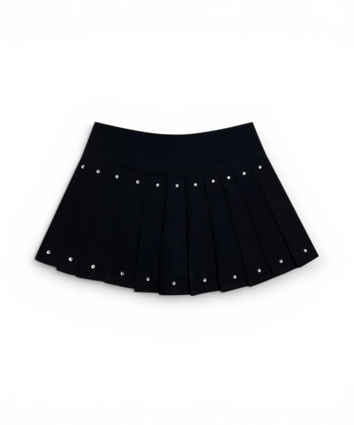 본슬리피(BORN SLIPPY) Essential Crystal Stud Pleated Skort (Black)