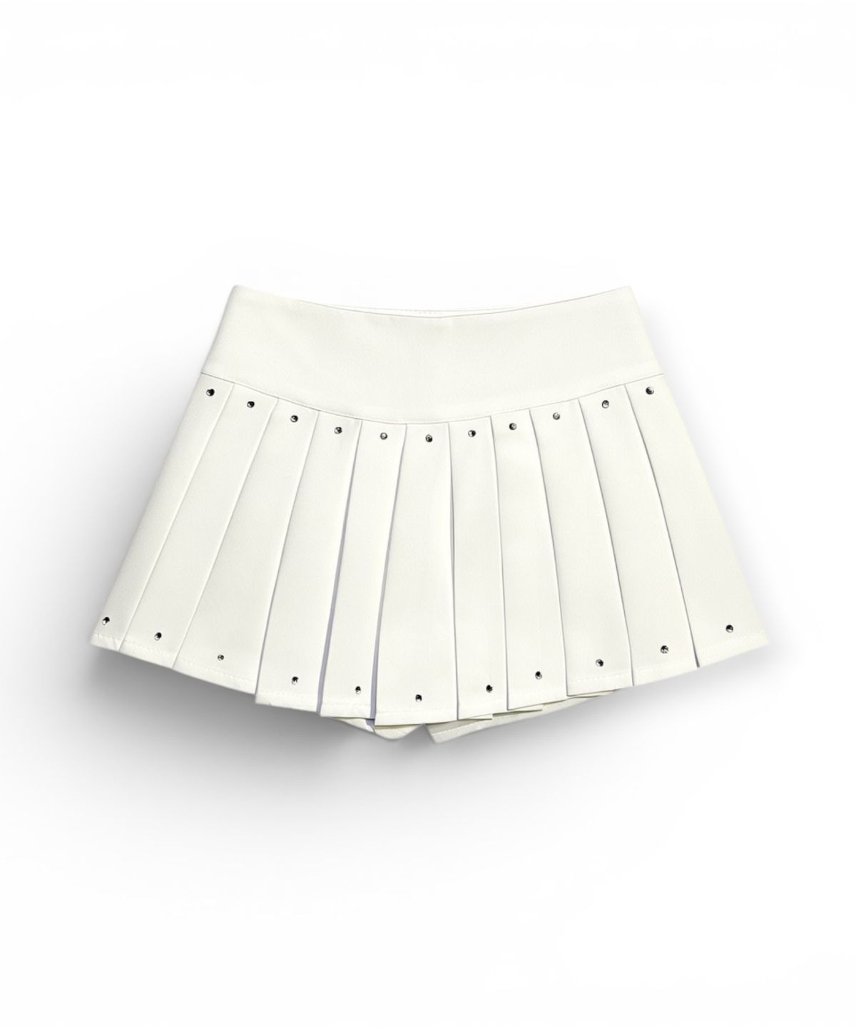 본슬리피(BORN SLIPPY) Essential Crystal Stud Pleated Skort (Ivory)