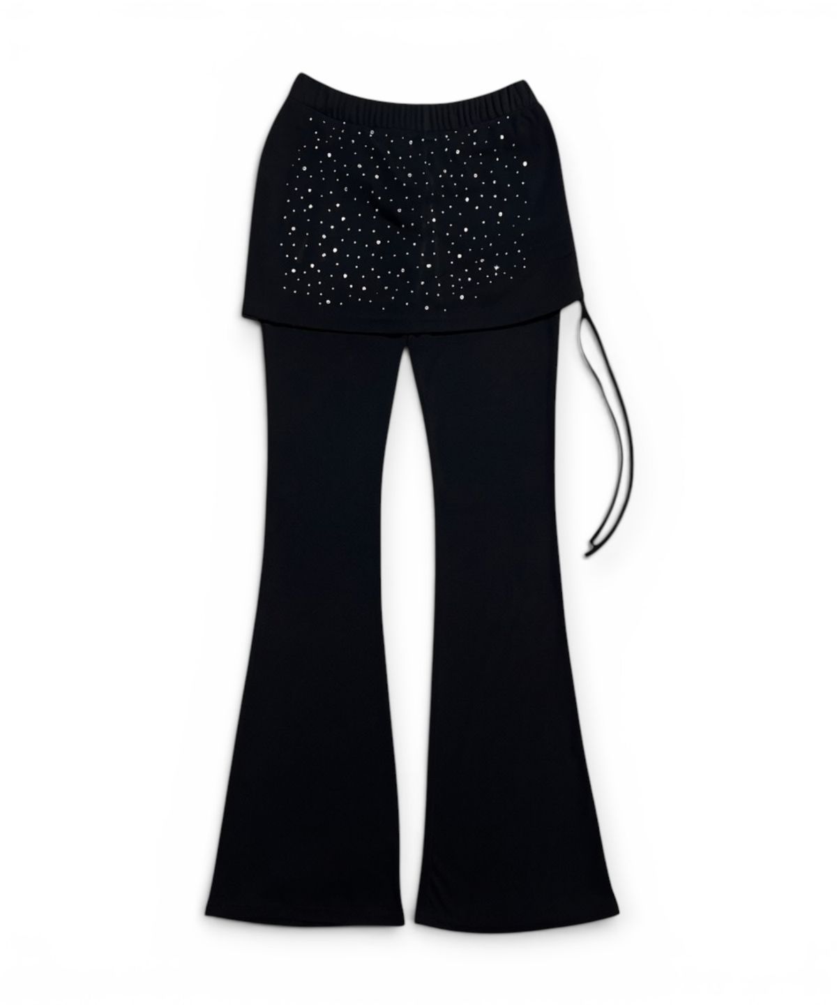 본슬리피(BORN SLIPPY) Crystal Dust Layered Flare Skort Pants (Eclipse Black)