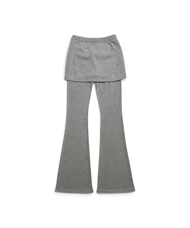Crystal Dust Layered Flare Skort Pants (Moon Ash)