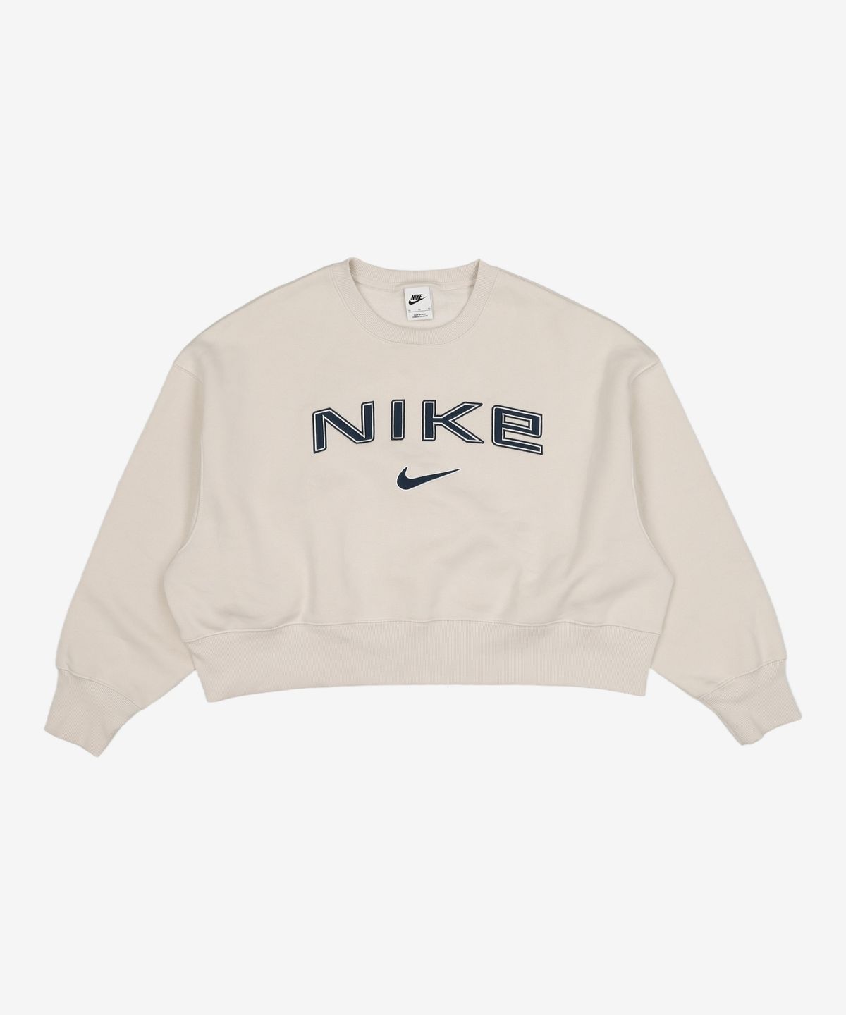 나이키(NIKE) 스포츠웨어 피닉스 플리스 오버-오버사이즈 크루넥 로고 스웨트셔츠 W - 라이트 오어우드 브라운:화이트:아머리 네이비 / FV7675-104 XL