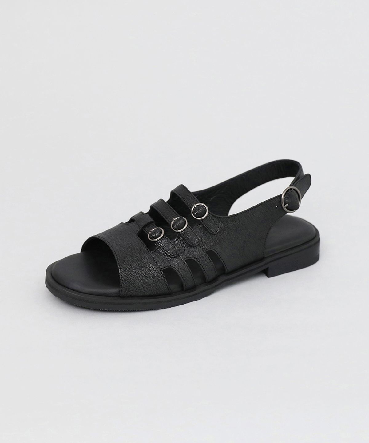 흰(HEENN) Light Rail Sandals . Black (W/ Vibram)