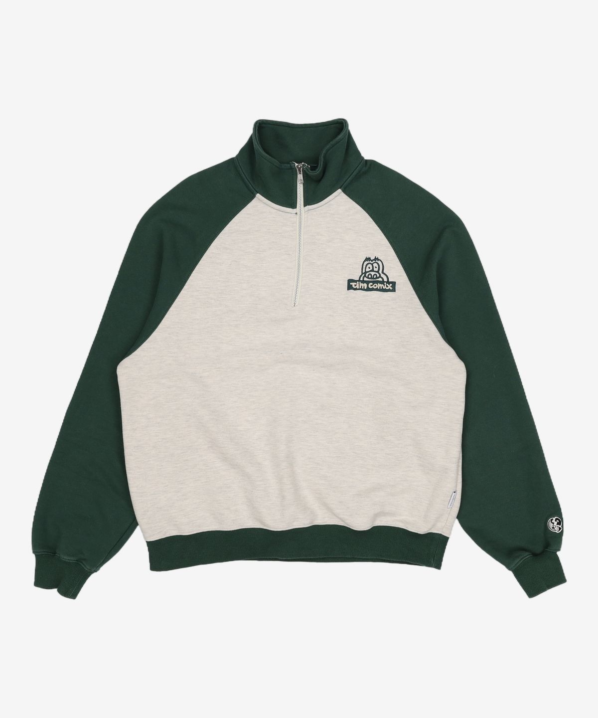 팀코믹스(TIMCOMIX) COLOR BLOCK RAGLAN HAIF ZIP UP GREEN M