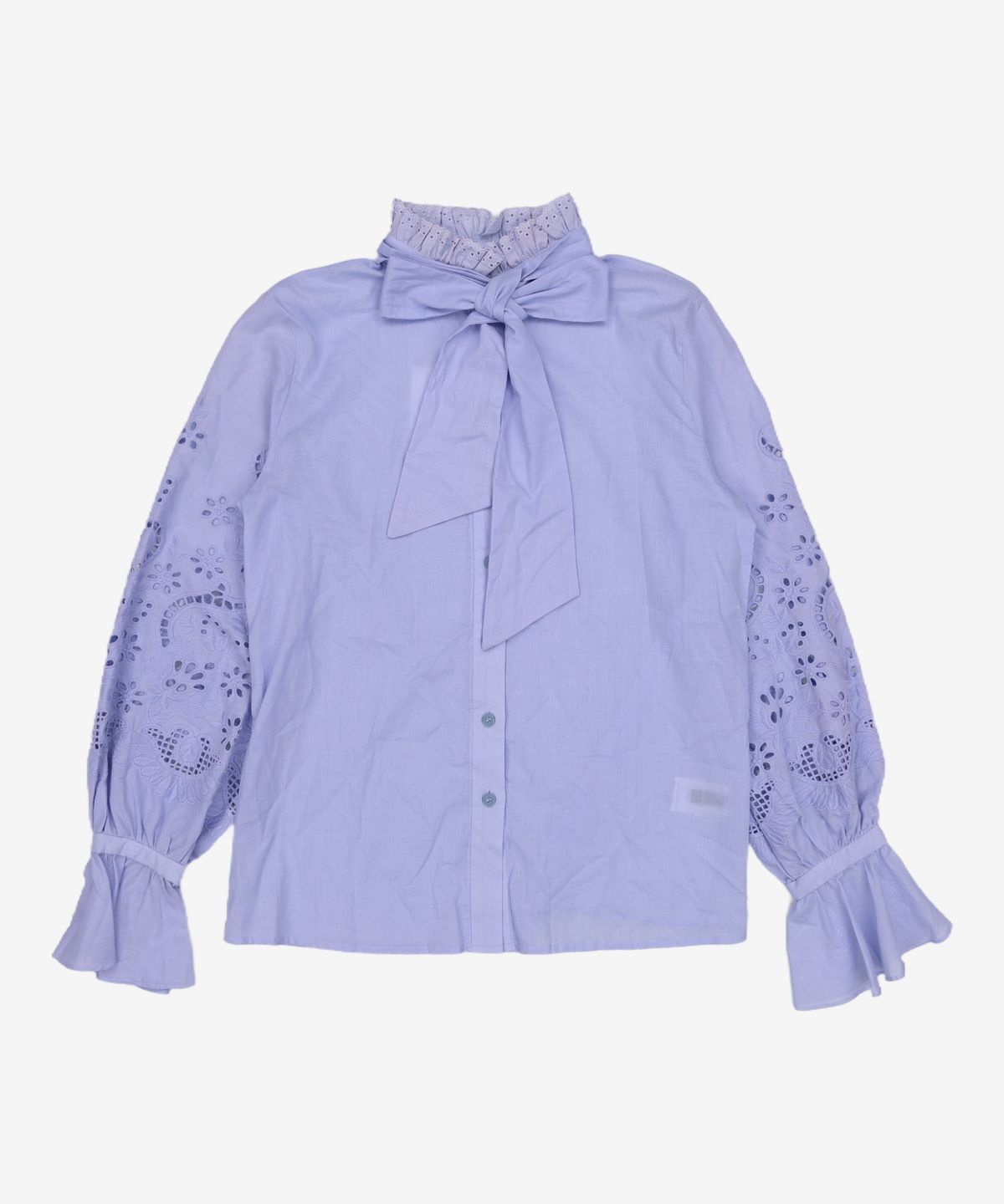 룩캐스트(LOOKAST) LIGHT BLUE RIBBON LACE BLOUSE ONE